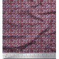 thumbnail image 1 of Soimoi Silk Fabric Leaves & Floral Shirting Print Sewing Fabric Yard 42 Inch Wide, 1 of 1