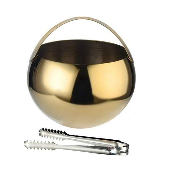 2L Stainless Steel Ice Container Bucket With Tongs For Outdoor and Indoor Event