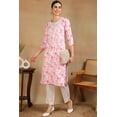 thumbnail image 4 of DWEEP SARA Kurta Droite Brodée en Mélange de Coton Blanc pour Femmes P/36 Tunique Ethnique Imprimée Haut Manches 3/4 Col Rond Tenue Festive, 4 of 9
