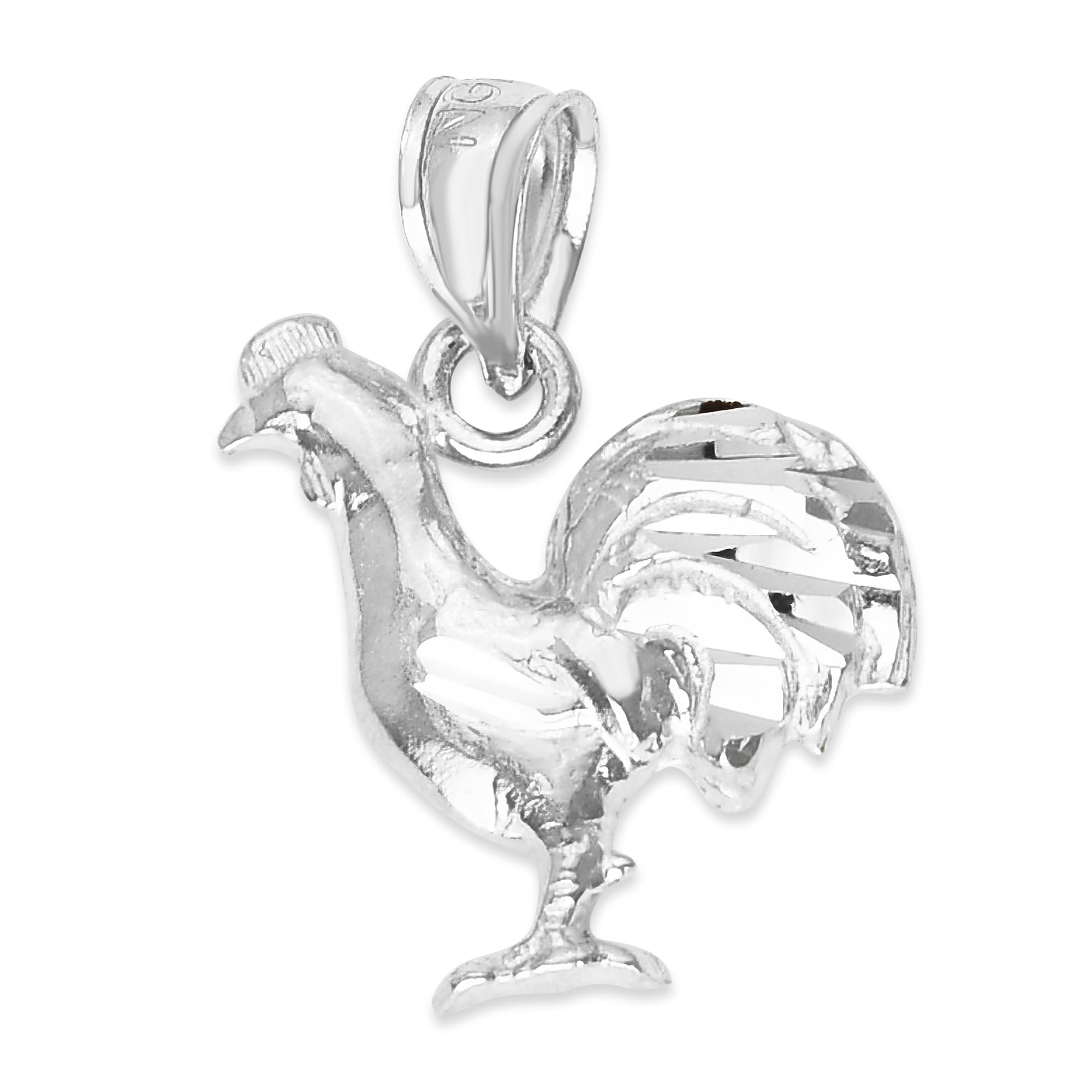 silver rooster pendant