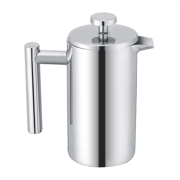 Prensa Francesa Jadeshay Cafetera Inoxidable Doble Pared 350 ML Estética Elegante Plata