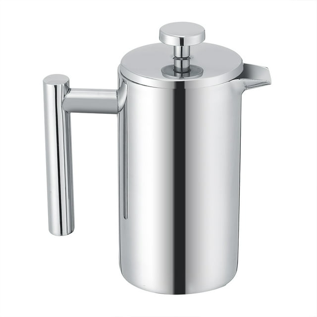 Prensa Francesa Jadeshay Cafetera Inoxidable Doble Pared 350 ML Estética Elegante Plata