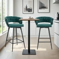 thumbnail image 2 of Bar Stools Swivel Set of 2 Counter Height Metal Modern Tall Chairs with Back Armrest Footrest for Bar Kitchen Island Counter Dining Party Home, 2 of 7