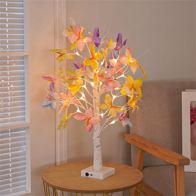 Décorations de la Saint-Valentin avec Ornements en Forme de Cœur Suspendus, Arbres Artificiels Éclairés avec 24 Lumières LED et Rouges, Brindilles Lumineuses pour Table, Fonctionnant sur Piles pour la Maison