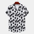 thumbnail image 3 of Camisas Hombre Manga Larga Camisa casual con estampado de hombres Blusa de camisa con cuello vuelto de manga corta (White, 3XL), 3 of 7