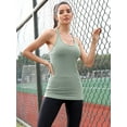 thumbnail image 6 of Women's Scoop Neck Tight Sport Camisole With Shelf Bra Racerback Yoga Tank Top, 6 of 6