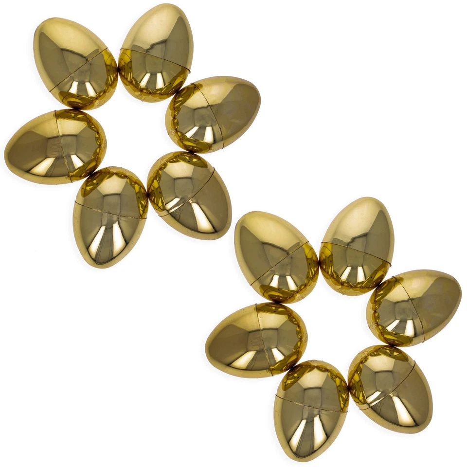 CIRCLE- Gold Fillable Plastic Easter Eggs For Party Favors And Egg Hunts 2.25 Inches
