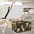 thumbnail image 6 of ZIATUBLES Toaster Oven Cover Stain Resistant Kitchen Countertop Appliance Dust Cover Appliance Protector Storage Bag with Side Pocket, 20.5" x 16.5" x 10", Cat Flower, 6 of 8