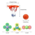 thumbnail image 2 of JUNWELL Children's Bathing Play Toy Set -1 Fun Basketball Hoop & Balls Playset -3 Suction Cup Spinning Top Toy for Office Bathroom Game Indoor Outdoor Use, 2 of 6