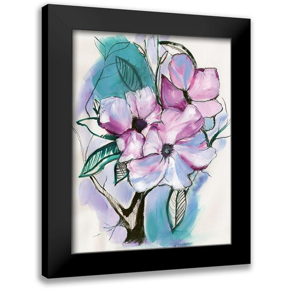 Seay, Anne 15x18 Black Modern Framed Museum Art Print Titled - Inked Flowers