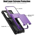 thumbnail image 3 of ELEHOLD Armor Case for Samsung Galaxy A15 Flip Open Back Wallet Hidden Card Slot Rugged Shockproof Hybrid Hard PC Shell Anti-Scratch Case for Samsung Galaxy A15,Purple, 3 of 6