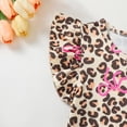 thumbnail image 4 of Actgleam Summer Toddler Girls Dress Leopard Print Flutter Sleeve A-line Ruffle Sundress,Bow Leopard,4-5Y, 4 of 9