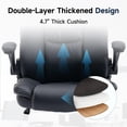 thumbnail image 6 of Office Chair with Flip-up Armrest,PU Leather Ergonomic Office Chair with Back Lumbar Support,Swivel Rolling Desk Chair with Wheels Black, 6 of 6