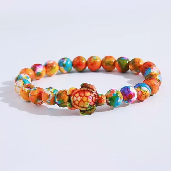 QQTDFG Unisex Camouflage orange-yellow Turquoise Bracelet Ocean Turtle Design-default