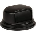 thumbnail image 2 of Carlisle Sanitary Maintenance B642224 44 & 55 gal Bronco Round Trash Can Dome Lid with Hinged Door - Black, 2 of 7