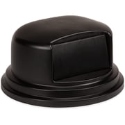Carlisle Sanitary Maintenance B642224 44 & 55 gal Bronco Round Trash Can Dome Lid with Hinged Door - Black