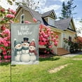 thumbnail image 4 of Winter Garden Flag with Hello Winter Snowman Design Double Sided Polyester Decorative Yard Flag for Outdoor Seasonal Decor 12.5x18 Inch#22731, 4 of 6