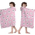 thumbnail image 4 of Pink Halloween Skulls Hooded Bath Towel，50"x30" for Ages 3 To 12 Kids, Quick Dry Lightweight Soft Microfiber Hood Beach Towel Cover Up for Kids, 4 of 7