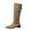 Khaki, variant on WRKEKC Womens Boots Suede Pointed Toe Chunky Heel Buckle Strap Knee High Mid Calf Casual Fall Winter Shoes for Women