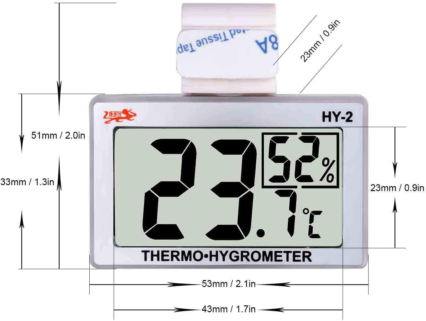 GXSTWU Reptile Hygrometer Thermometer LCD Display Digital Reptile Tank Hygrometer Thermometer with Hook Temperature Humidity Meter Gauge for Reptile