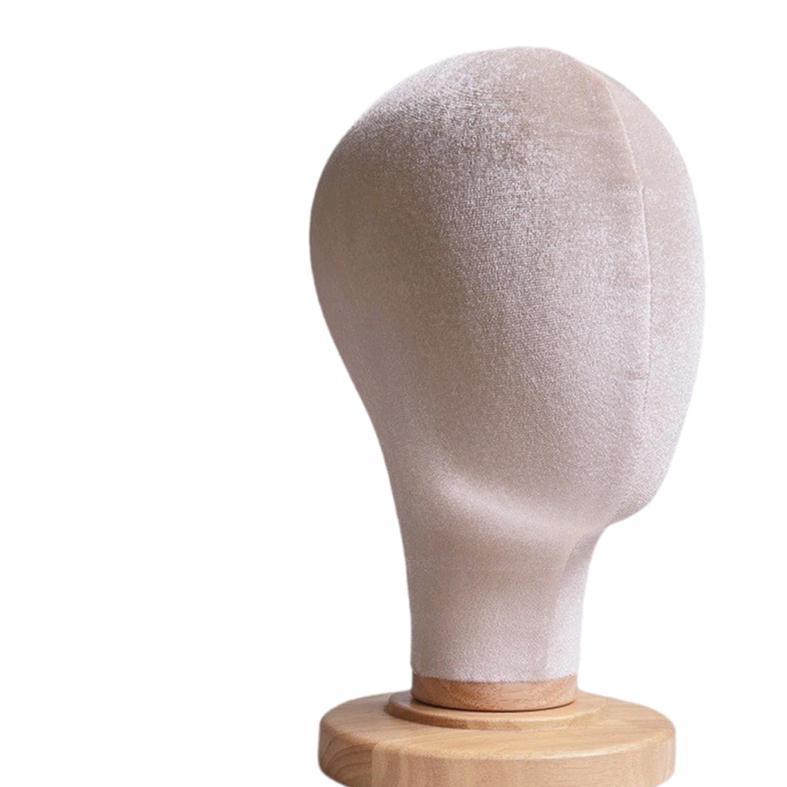 Serenable Mannequin Head Hat Rack Sturdy Manikin Head Model Space Saving Multifunctional Tabletop Holder for Salon Home Retail Shop Beige