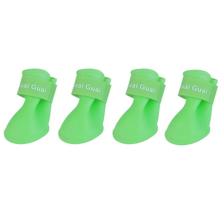 

Little Pet Dog Puppy Anti-slip Rain Snow Boots Candy Colors Rubber Waterproof Boots Shoes - Size M (Green)