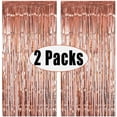 thumbnail image 3 of Haobase 2Pcs Party Backdrop Glitter Rose Gold Tinsel Fringe Foil Curtain Kids Adult Birthday Party Wedding Decoration2m, 3 of 9