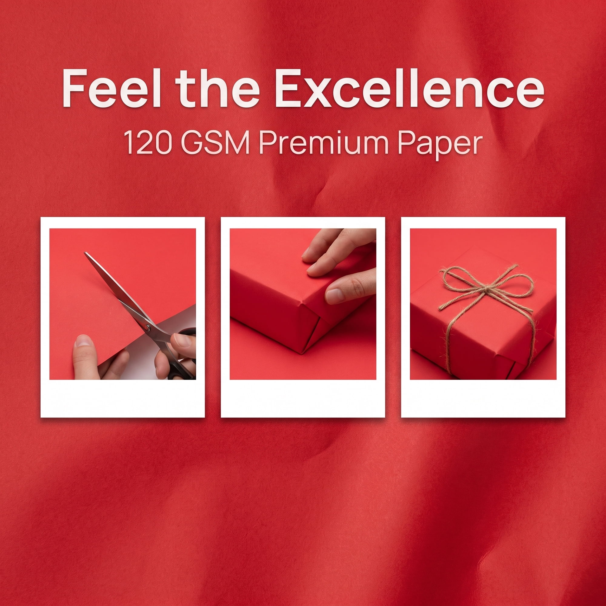Unique Bargains Thick Gift Wrapping Paper Anti-Tear Giant Matte Sheets Red 39.4" x 27.6"