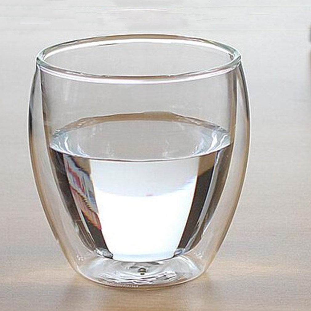 Double Wall Glass Tea Cup 250ML Heat Resistant Double Wall Glass Cup Tea Drink Cup Handmade