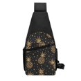 thumbnail image 4 of Xecao's Gold Glitter Pineapples Print Sling Bag: A Versatile Chest, Shoulder, and Crossbody Backpack for Casual Days Out, Perfect for Both Men and Women, 4 of 6