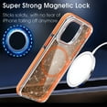 thumbnail image 3 of TECH CIRCLE for iPhone 16 Pro Case 6.3-Inch (2024), Clear Back, Cute Shimmer, Compatible with MagSafe, Built-in Hidden Phone Stand, Slim Fit Thin Lightweight, Magnetic Protective Back Cover, Orange, 3 of 8