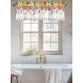 thumbnail image 6 of Autumn Orange Valances for Windows Green Eucalyptus Leaves Sunflower Thanksgiving Kitchen Valance Curtain Rod Pocket Small Curtains for Cafe Bathroom Laundry Basement 42" x 18", 6 of 8