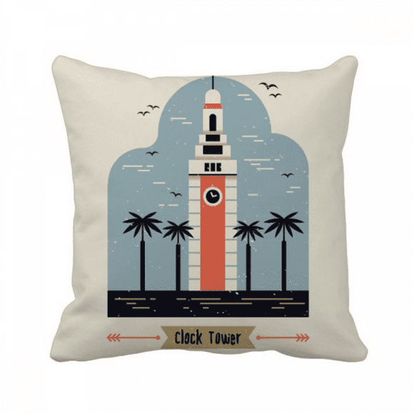 Hong Kong Clock Tower Throw Pillow Sleeping Sofa Cushion Cover