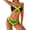 Style-3, variant on Jamaica Flag Pattern Women's Two-Piece Summer Thong Bikini Swimsuit Sexy Backless Triangle One-Piece Bikini Set