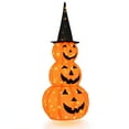 thumbnail image 2 of Costway 5 FT Lighted Halloween Decorations Collapsible Stacked Pumpkins with Witch Hat, 2 of 10