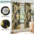 thumbnail image 3 of Yayeee Window Curtains Set of 2 for Living Room Light Filtering 63"x42", Black Sunflower Pattern, 3 of 7