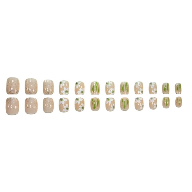 YSABOXY Fake Nails Set With Glue French Finger Nail Art False