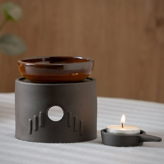 Warmself Hand Made Large Capacity Essential Oil Burner Wax Melt Burners, Aromatherapy Aroma Burner Ceramic Oil Diffuser Candle Tealight Holder Home Bedroom Decor