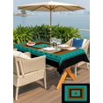 thumbnail image 5 of Outdoor Tablecloth with Umbrella Hole for Patio/Picnic/Party/Camping, Green Western Waterproof Table Cloth Rectangle Table Cover Washable, Vintage Texas Stars Country Wheats (54"x 80"), 5 of 8