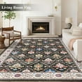 thumbnail image 3 of Findosom Vintage Area Rug 5x7 Washable Living Room Rug,Non-Slip Soft Floor Carpet Rug Stain Resistant Distressed Indoor Rug for Living Room Kitchen, Entryway, Dining Room Black, 3 of 11