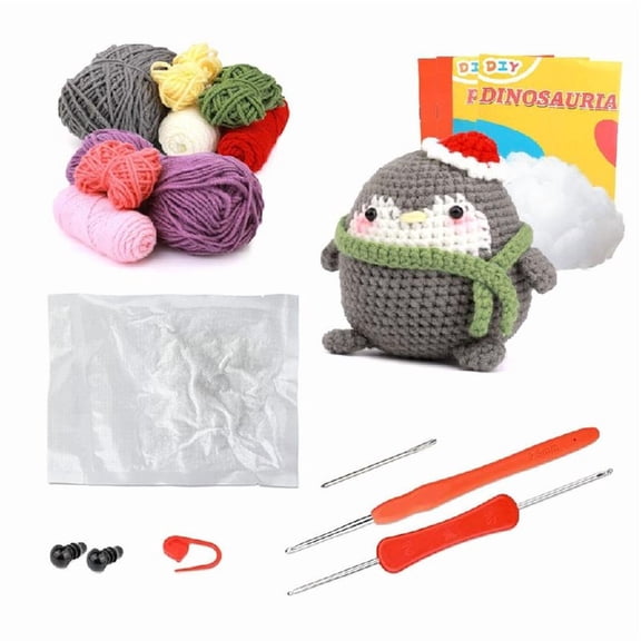 Crochet Kits for Beginners Dinosaur Penguins Dolls Knitting Crocheting