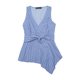 thumbnail image 1 of INSPIRE CHIC Top peplum envolvente con dobladillo asimétrico en la cintura con cuello en V sin mangas para mujerAzul claro S, 1 of 5