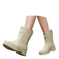 thumbnail image 3 of KANG Women's Rain Shoes Stylish Outdoor Thick Sole Comfortable All Season Wear Asgard Women's Mid Calf Rain Boots Collar Gardening Boots Ultra Lightweight Portable Garden Shoes, 3 of 9