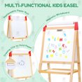 thumbnail image 3 of Art Easel for Kids with LCD Writing Board, Wooden Double-Sided Easel w/Magnetic Whiteboard, Paper Roll, Adjustable Height & Accessories, Dry Erase Standing Easel for Boy Girl Aged 3+, 3 of 9