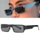 thumbnail image 4 of Gafas de terre Retro para mujer y hombre gafas de terre cuadradas pequeñas de Vintage gafas de protección Bck_Gray BLESIY gafas de sol rectangulares, 4 of 8