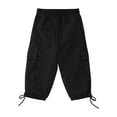thumbnail image 6 of Vamuko Womens Cargo Shorts Baggy Drawstring Bermuda Shorts 2026 Summer Knee Length Casual Capris Elastic High Waisted Solid Capri Shorts with Pockets Black XL, 6 of 8