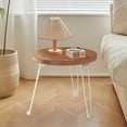thumbnail image 5 of Foldable Side Table with Wheels – 30cm Round Portable Coffee Table for Small Spaces, Bedroom, Sofa – Waterproof & Space-Saving Snack Tray, Laptop Desk (White), 5 of 6