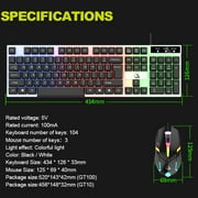 Tsuinz Wired Gaming Keyboard and Mouse Combo with Led Light for PC Laptop Xbox 1 PS4, Black