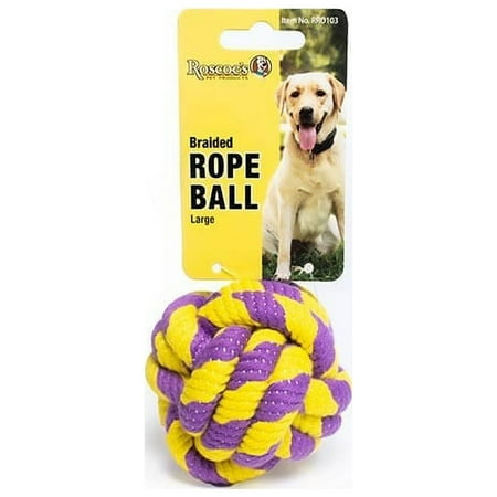 UPC: 0855198007511 | Roscoe s Pet Products Braided Rope Ball Toy for Dogs and Other Small Pets