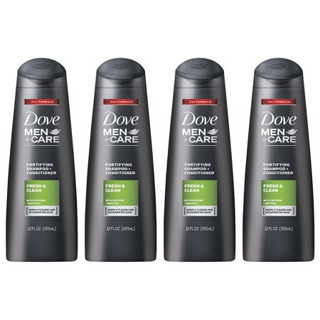 Dove Men+Care 2 in 1 Shampoo and Conditioner, Fresh and Clean, 12 oz, 4 count Fresh Clean 2 in 1 12 Fl Oz (Pack of 4)